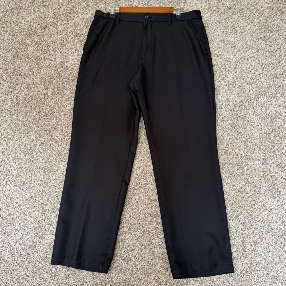 Greg Norman Five Iron Dress Pants 34x30 Black Performance Golf Slacks Mens